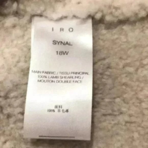 IRO Biege Synal Winter Shearling Sheepskin Moto Jacket Coat. 36 / S size - Picture 10 of 15